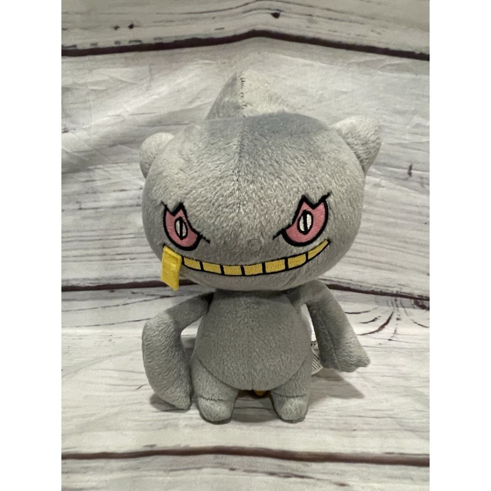 Pokemon Banette Plush by Tomy Stuffed Character Toy Doll Gray Zipper Mouth